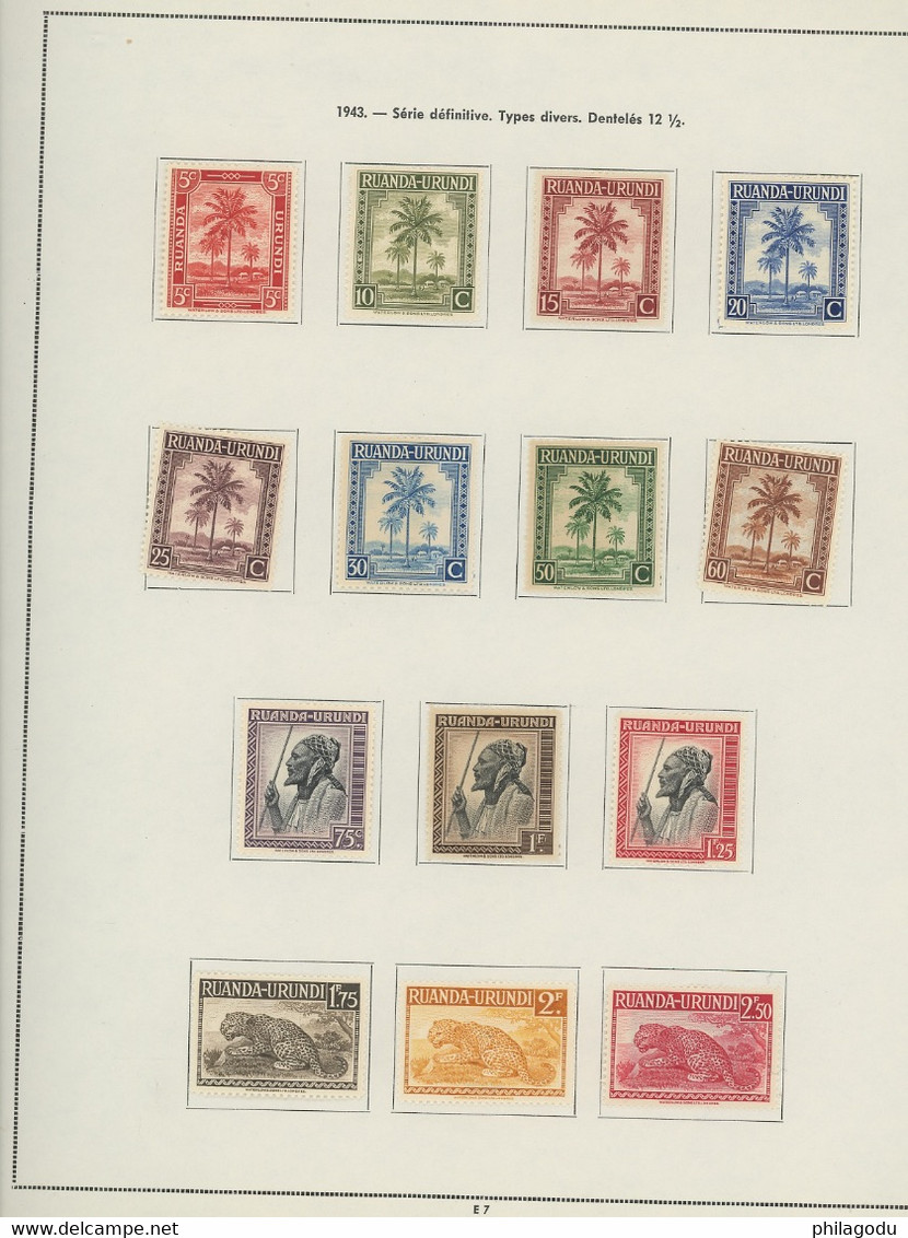 Belle collection quasi complète sur charnière + Ruanda Burundi. Après l'indépendance ce qu'il y a = cadeau