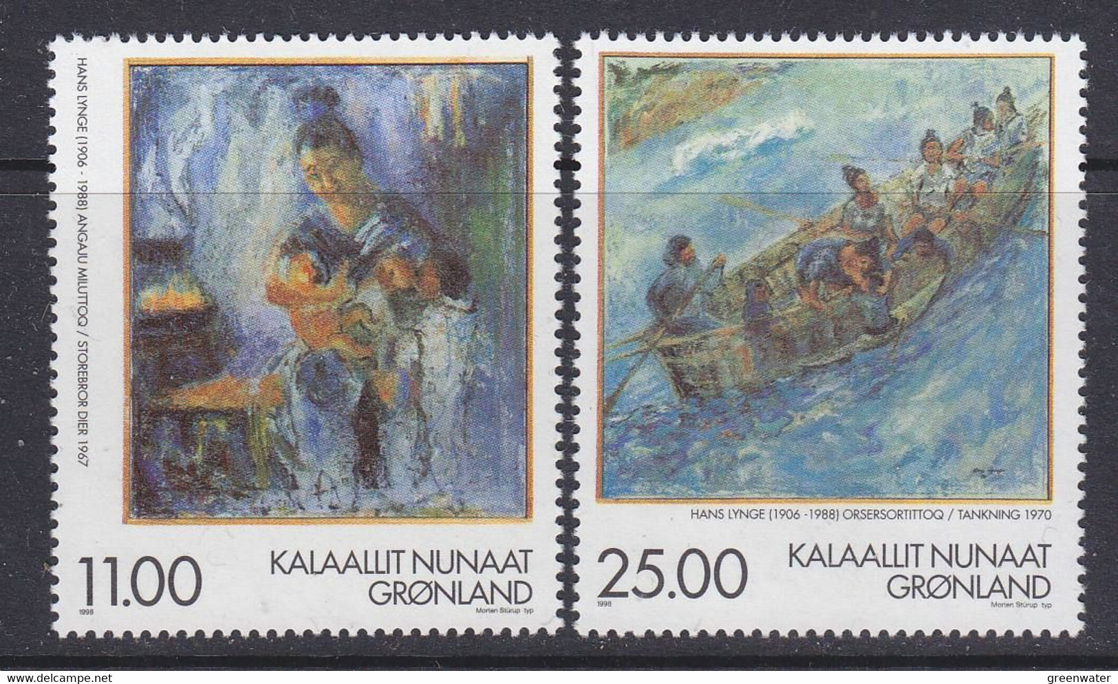 Greenland 1998 Paintings / Hans Lynge 2v ** Mnh  (53403) - Maximumkaarten