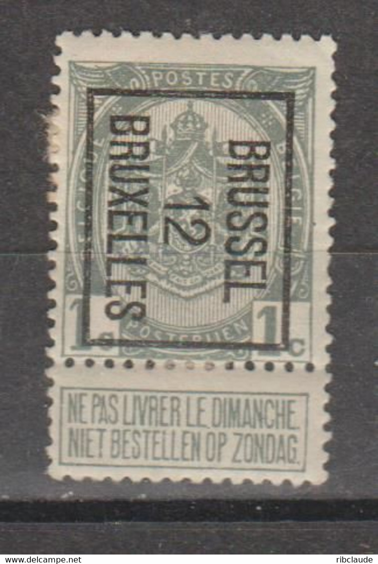 Préo Typo Bruxelles 1912 - Typos 1906-12 (Armoiries)