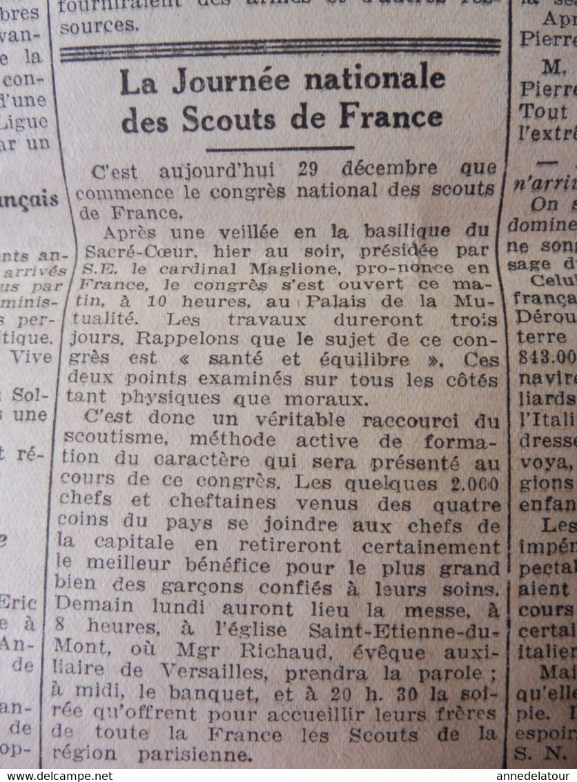 1935 L'AMI DU PEUPLE: Journée Nationale Des Scouts De France ;Le Bourget ;Le Roi Des Belges ;Scandale Du Trocadero ; Etc - Allgemeine Literatur