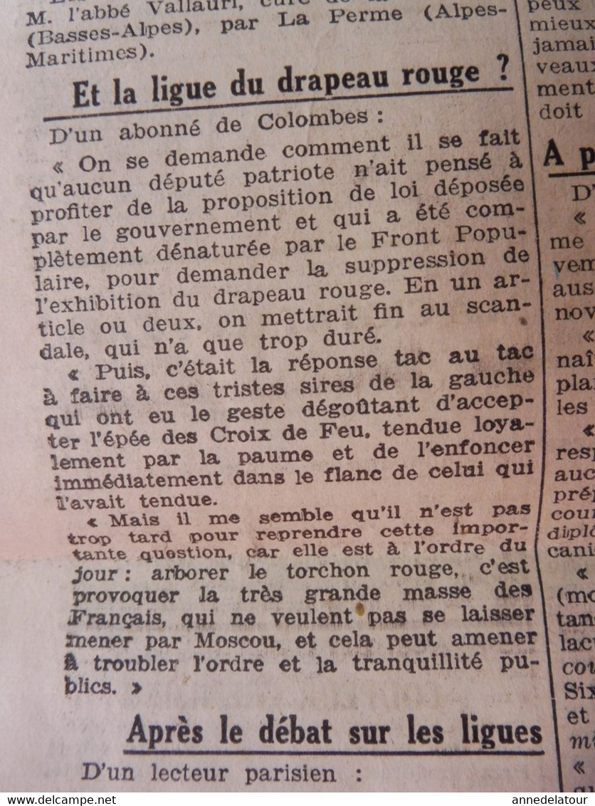 1935 L'AMI DU PEUPLE: Noirs et Blancs, tous ont le sang rouge; Propagande ; Jacques Doriot désigne les complotistes; Etc