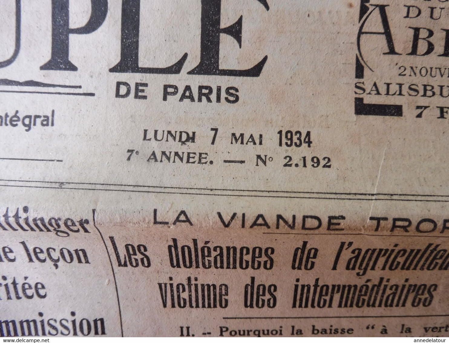 1934 L'AMI DU PEUPLE:  Les Sauveteurs De La Mer à L'honneur ;Manifestation Hitlérienne ; IVe Circuit Auto-moto à Dieppe - Allgemeine Literatur