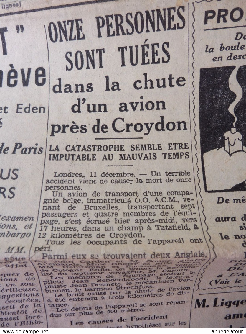 1935 L'AMI DU PEUPLE:Régime Et Hygiène Du Foie ;Terrible Accident D'avion à Croydon ;Guérir Par Sympathicothérapie ; Etc - Allgemeine Literatur