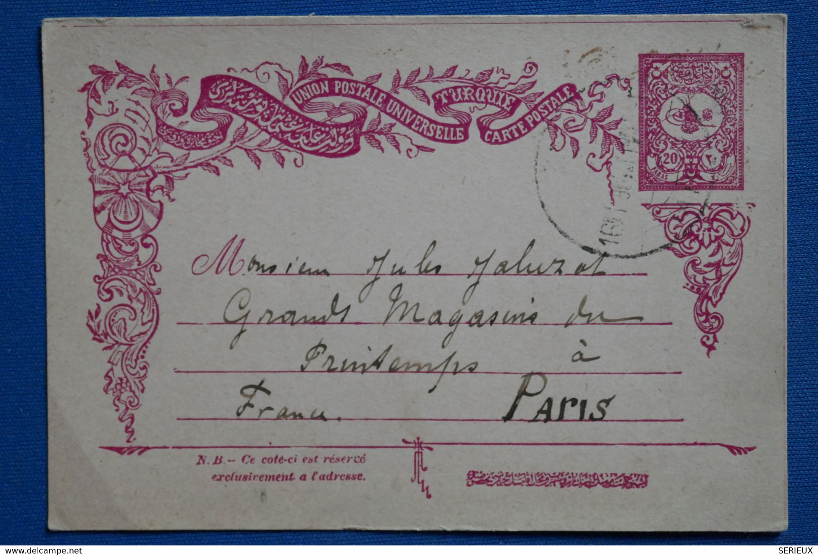 Y5 TURQUIE BELLE CARTE RARE   1904    POUR  PARIS AU PRINTEMPS + + AFFRANCH INTERESSANT - 1837-1914 Smyrna