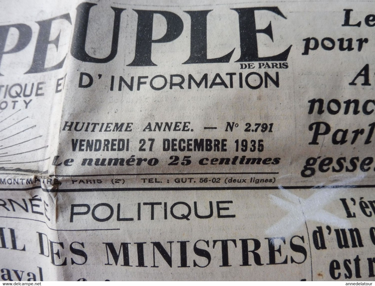 1935 L'AMI DU PEUPLE : Epave Chalutier à Lorient ;Trocadéro ; Reinosa (Espagne); CHINE (Changhaï, Nankin, Hankéou) , Etc - Allgemeine Literatur