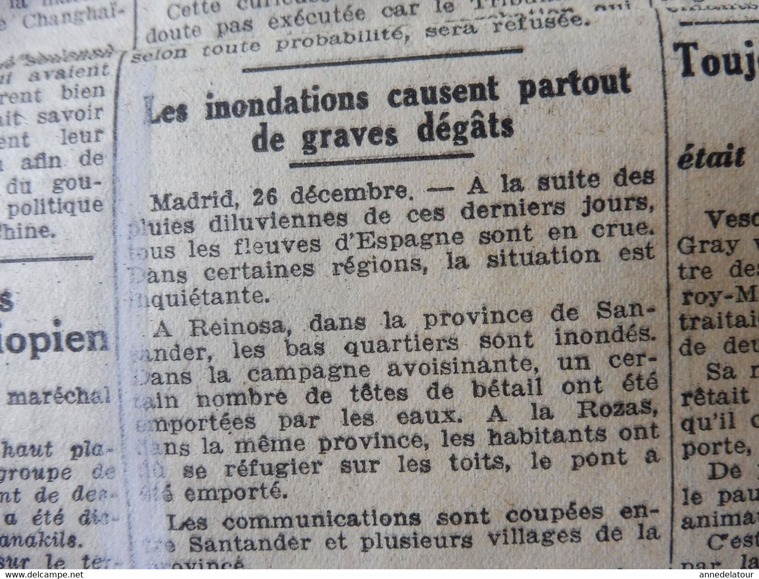 1935 L'AMI DU PEUPLE : Epave chalutier à Lorient ;Trocadéro ; Reinosa (Espagne); CHINE (Changhaï, Nankin, Hankéou) , etc