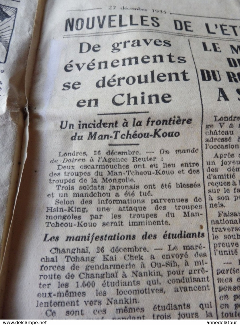 1935 L'AMI DU PEUPLE : Epave chalutier à Lorient ;Trocadéro ; Reinosa (Espagne); CHINE (Changhaï, Nankin, Hankéou) , etc