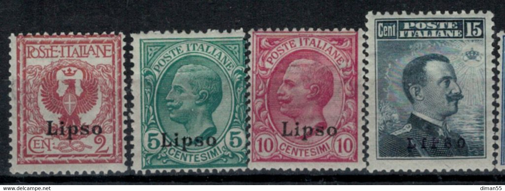 EGEO - LIPSO - Sassone N. 1-8 Cat. 130 Euro  Linguellati - MH* - Egeo (Lipso)