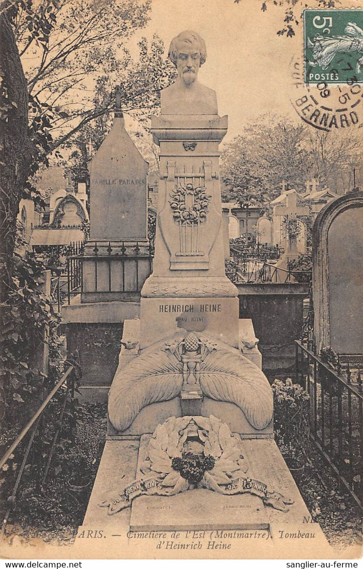 CPA 75 PARIS XVIIe PARIS CIMETIERE DE L'EST MONTMARTRE TOMBEAU D'HEINRICH HEINE - Paris (18)