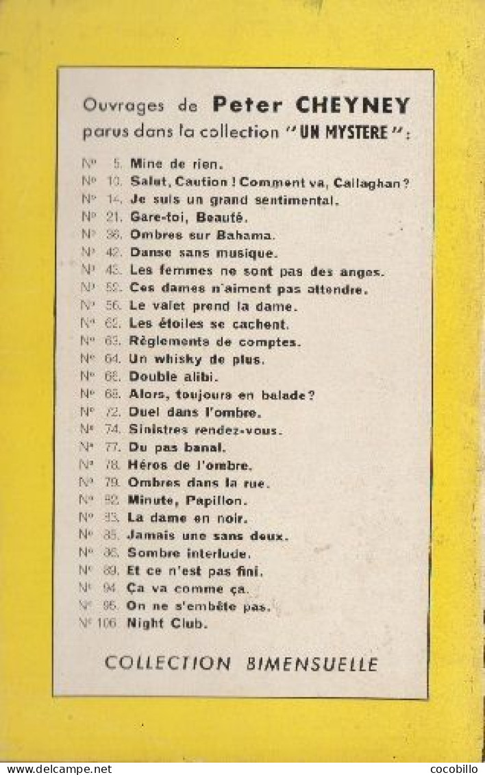 Lemmie Caution - De Peter Cheyney - Presses De La Cité N° 114 - 1953 - Presses De La Cité