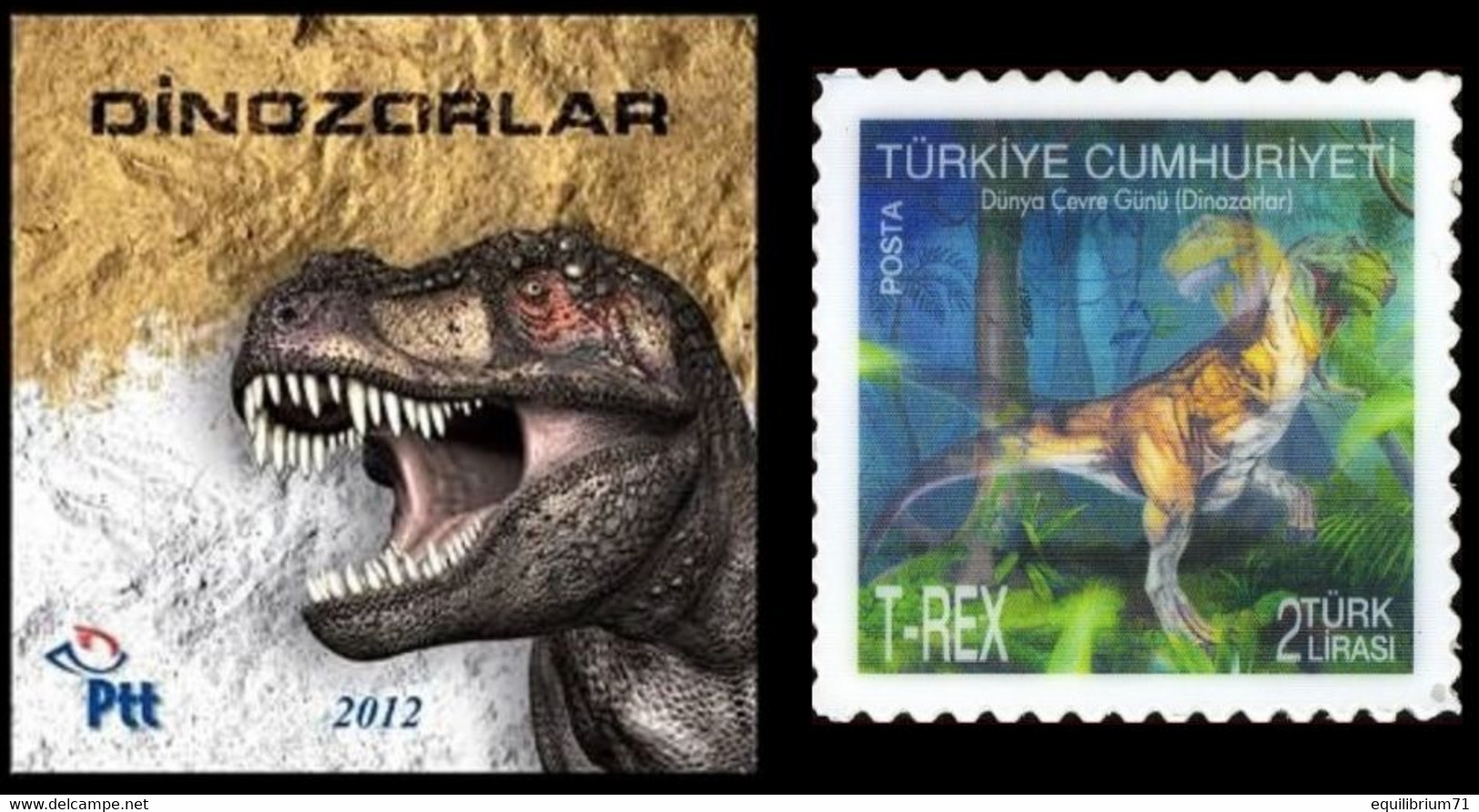 Turquie / Turkije / Türkei / Turkey** - Livret Avec Timbre Holographique  - Dinosaures / Dinosauriërs / Dinosaurier - Holograms