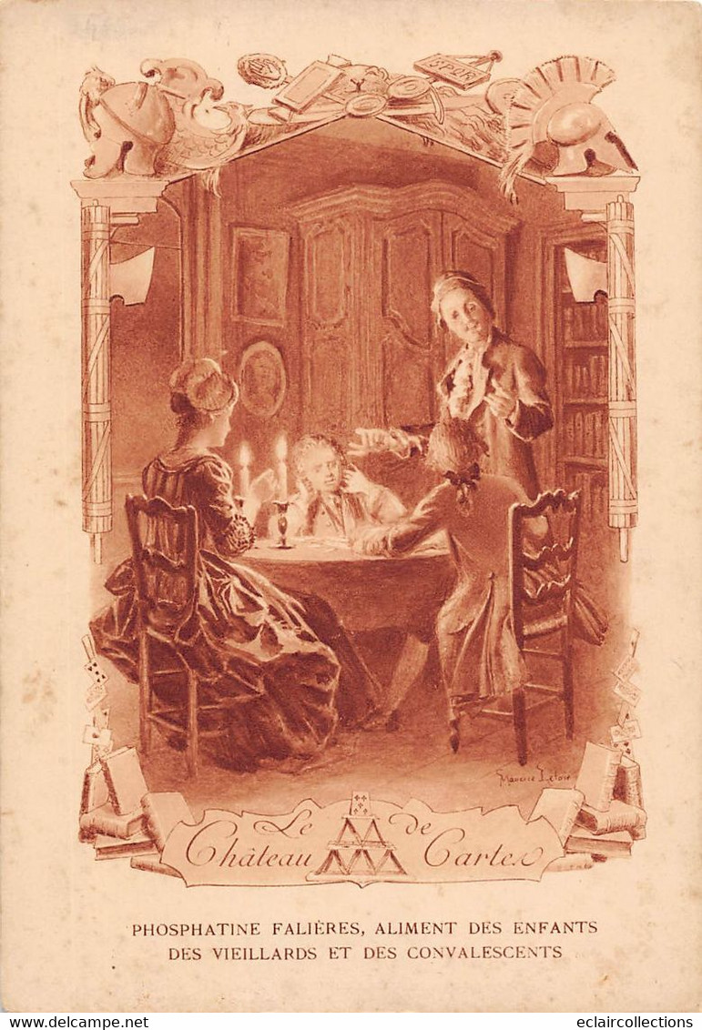 Image; 19x13.  Fable De Florian  Le Château De Cartes      Dessin De M. Leloir  (voir Scan) - Sonstige & Ohne Zuordnung