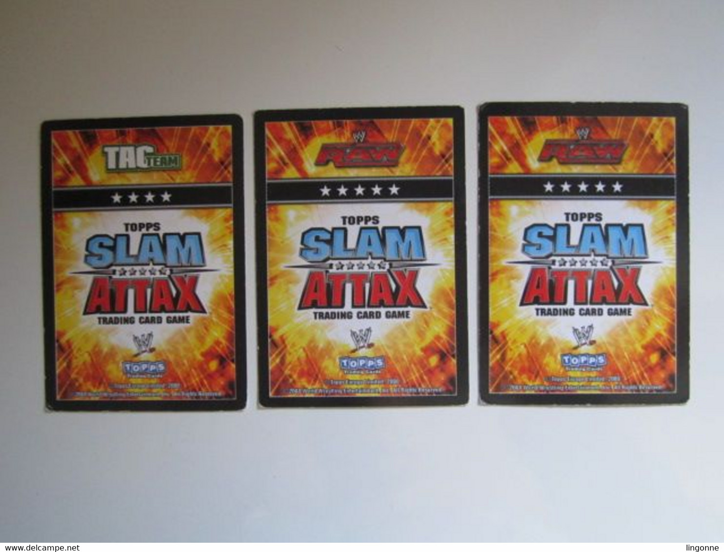 3 Cartes De Catch TOPPS SLAM ATTAX Trading Card Game - Tarjetas