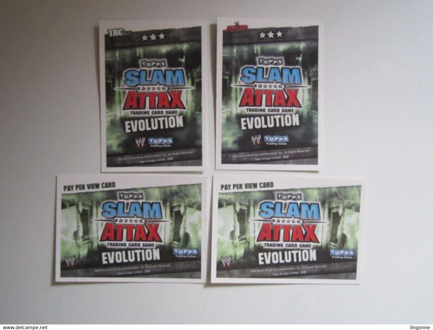 4 Cartes De Catch TOPPS SLAM ATTAX EVOLUTION Trading Card Game PAY PER VIEW CARD - Tarjetas