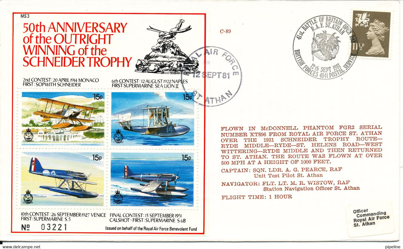 Great Britain Cover RAF St. Athan 12-9-1981also With A None Postal Label Cachet - Zonder Classificatie