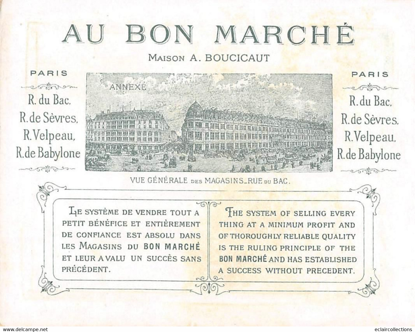 Image; 13.5 X 10.5 Cm   Publicité  Au Bon Marché   Vieux Paris Expo 1900   Foire St Laurent  Robida   (voir Scan) - Sonstige & Ohne Zuordnung