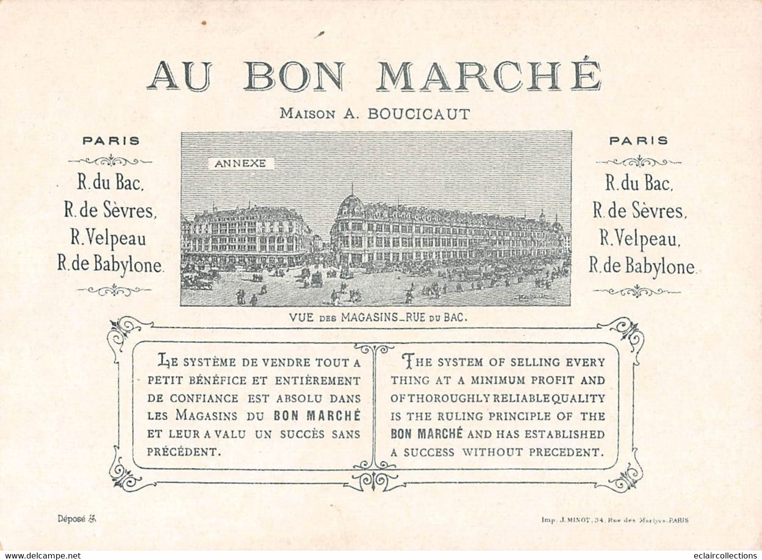 Image;16 X 11.5 Cm    Publicité: Au Bon Marché  Récit Planche De 9 Vues. Paul Et Virginie      (voir Scan) - Andere & Zonder Classificatie