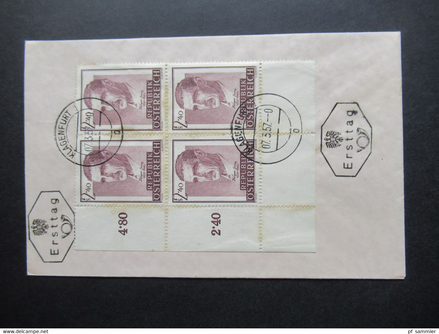 Österreich 1948 - 1960 FDC / Sonderstempel / Sonderbelege teils 4er Blocks und Randstücke hoher Katalogwert!! 84 Belege