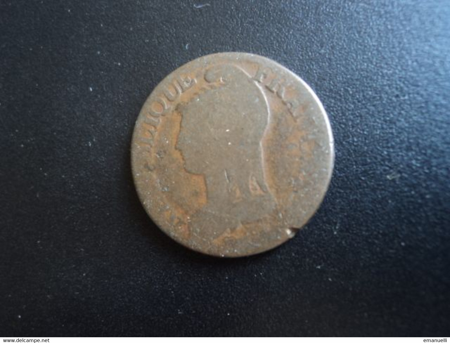 FRANCE : CINQ CENTIMES  L'AN 8 / 5 AA / T Dauphin / Ancre  *  F.115;57 / G.126a / KM 640.2     B 8 ** - 1795-1799 French Directory