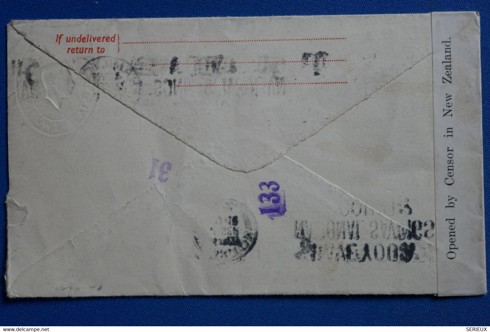 Y11 NEW ZEALAND  BELLE LETTRE RARE CENSUREE 1941 HAMILTON  POUR GENEVA SUISSE  + + AFFR. INTERESSANT - Brieven En Documenten