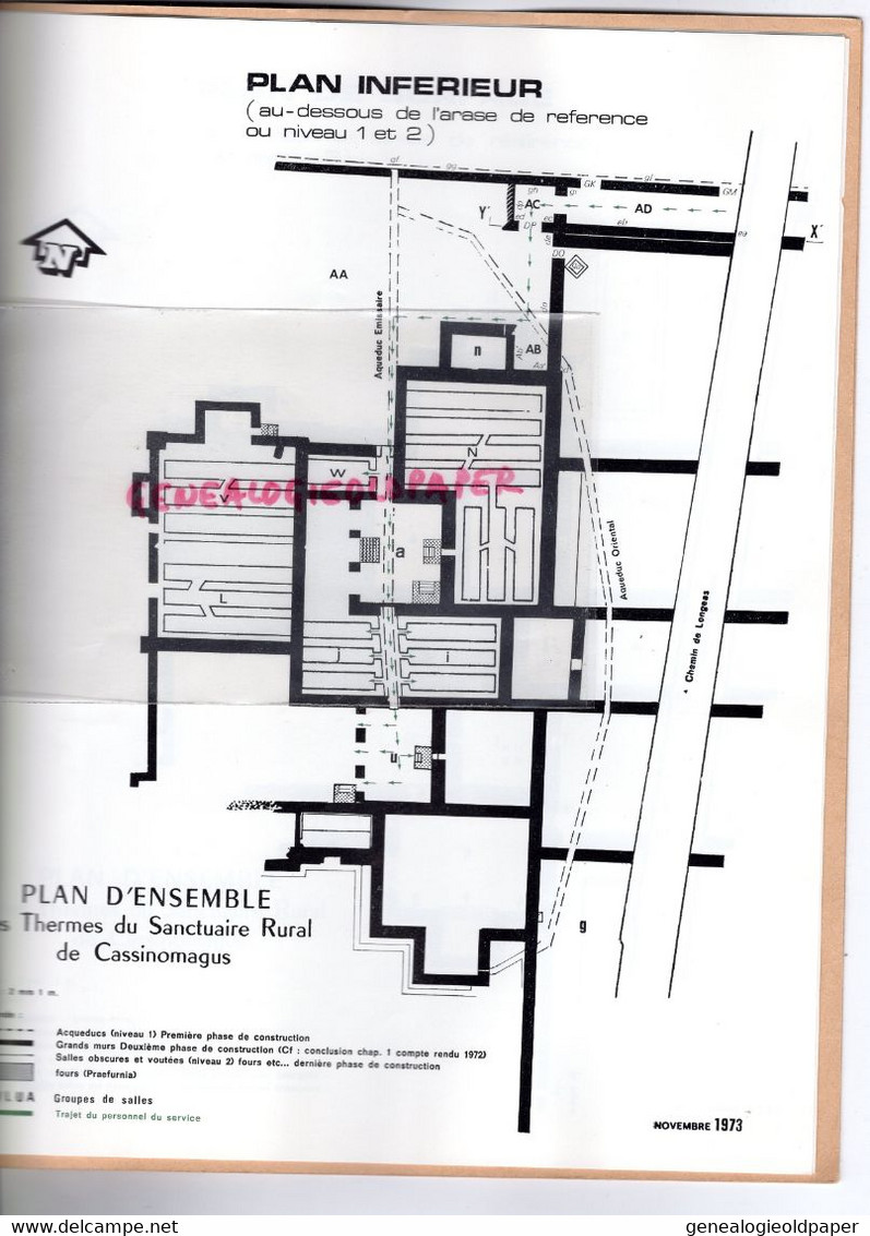 16- CHASSENON- CASSINOMAGUS-1973-PLANS ET DESCRIPTION SOMMAIRE GALLO ROMAIN- J.H. MOREAU DIRECTEUR DES FOUILLES - Poitou-Charentes