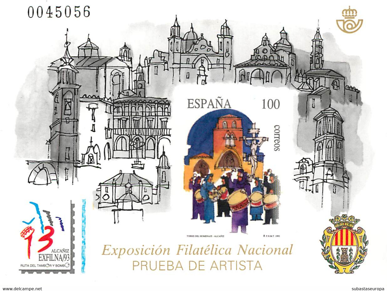 España. Prueba De Lujo Nº 29 Exfilna 1993 Alcañiz - Feuillets Souvenir