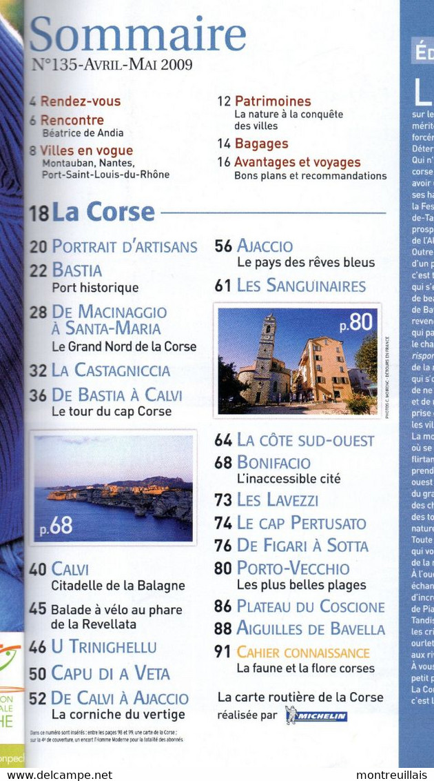 Revue Détours En FRANCE, N° 135, Inventez Votre Tour En CORSE, 102 Pages, Sommaire Sur 2ème Photo, De 2009 - Corse