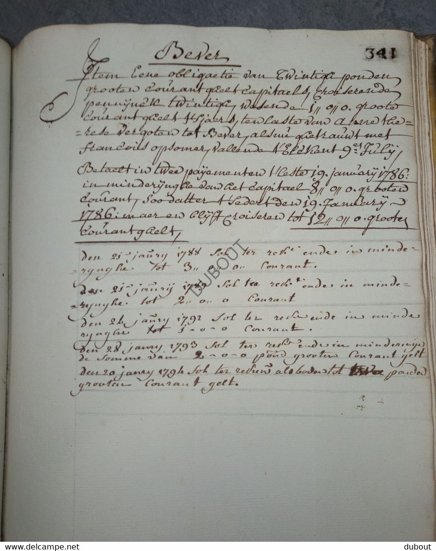 Cijnsboek regio Oudenaarde - 342 beschreven pagina's, (S113)