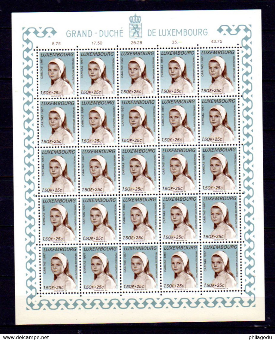 Luxembourg 1967, Princes Et Princesses   Yv. 710 / 715** En Feuille De 25, Cote 87,50 € - Volledige Vellen