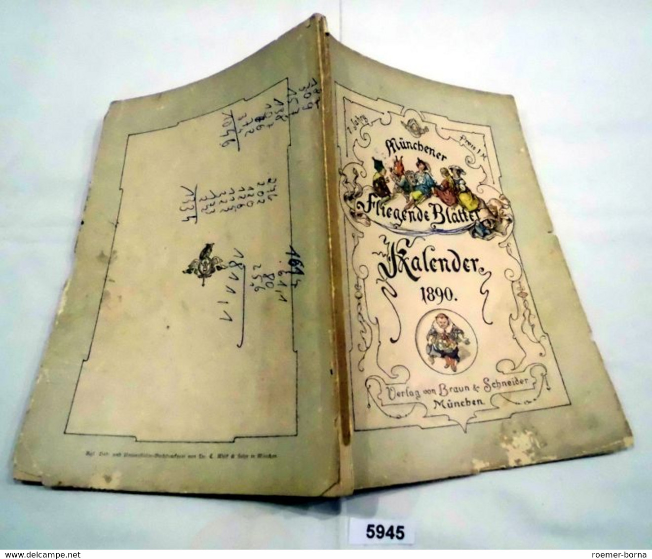 Münchener Fliegende Blätter-Kalender Für 1890 (VII. Jahrgang) - Kalender