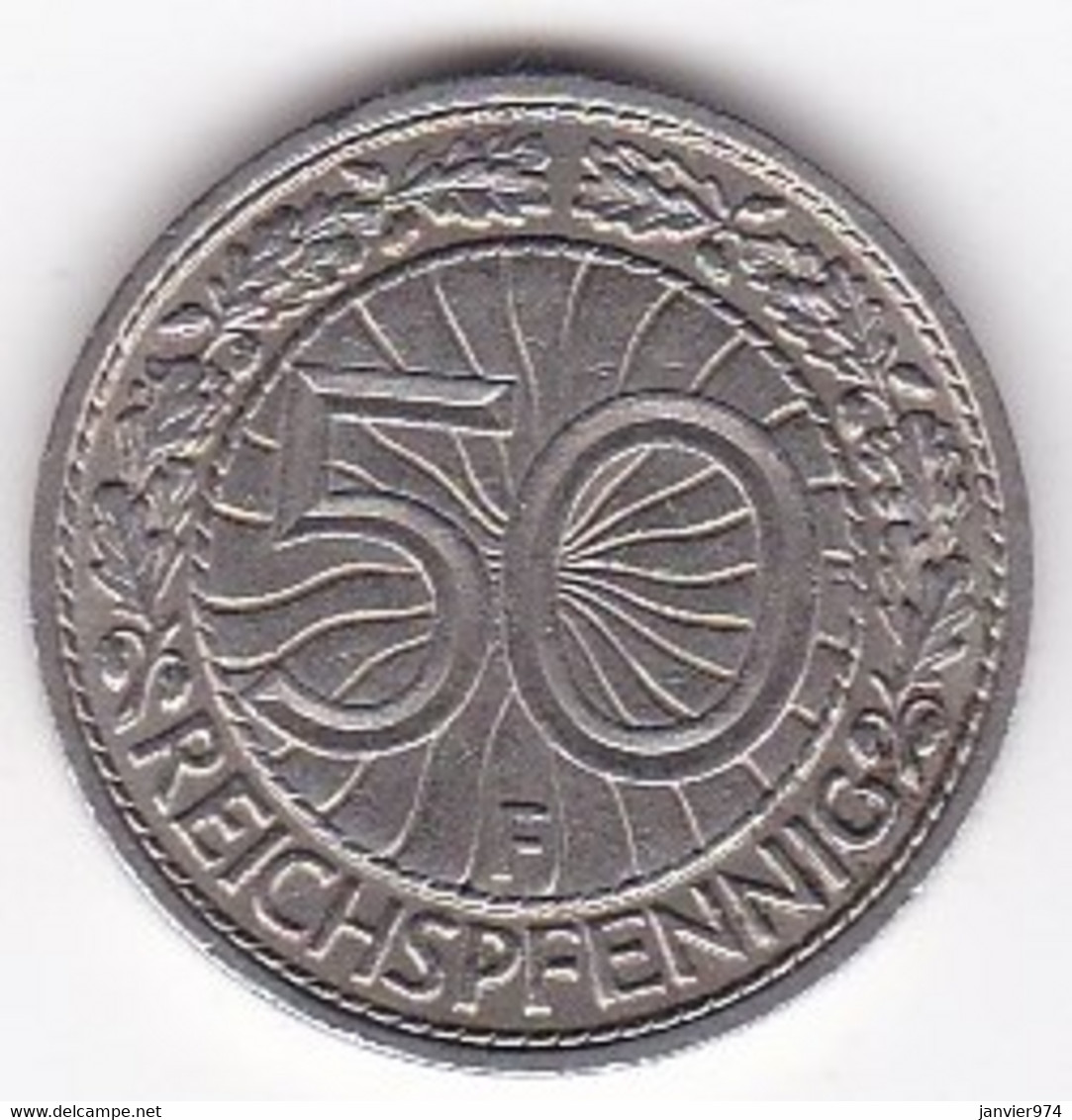 50 Reichspfennig 1928 F Stuttgart, En Nickel - 50 Reichspfennig