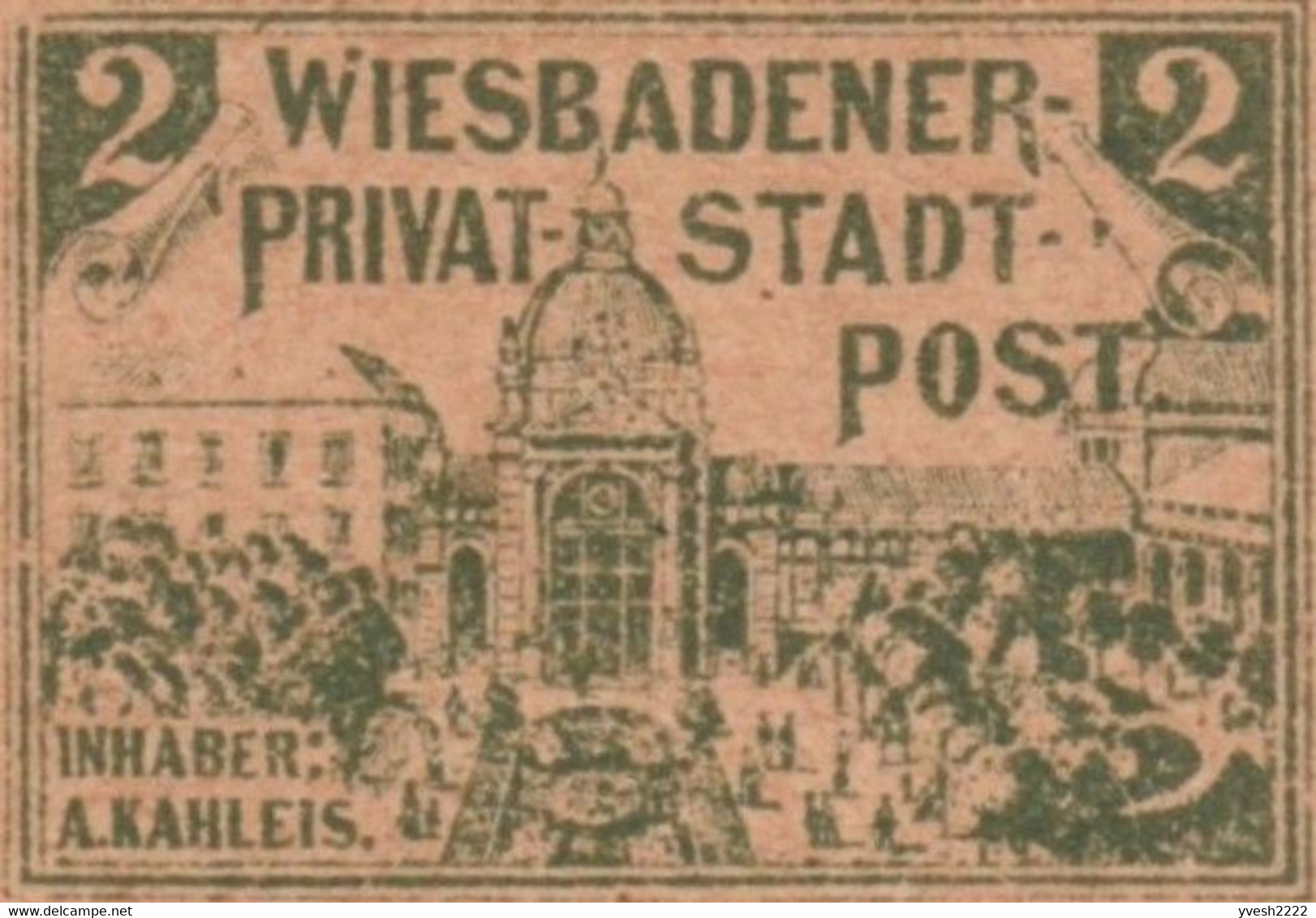 Allemagne Hesse Vers 1895. Entier De Poste Privée, Wiesbaden. Hôtel Kaiserhof, Augusta Victoria-Bad, Jugendstil RRR - Kuurwezen