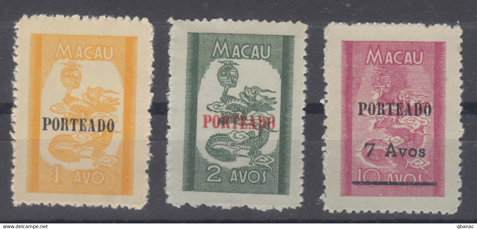 Portugal Macao Macau, Porto, Postage Due 1951 Mi#51-53 Mint Hinged - Unused Stamps