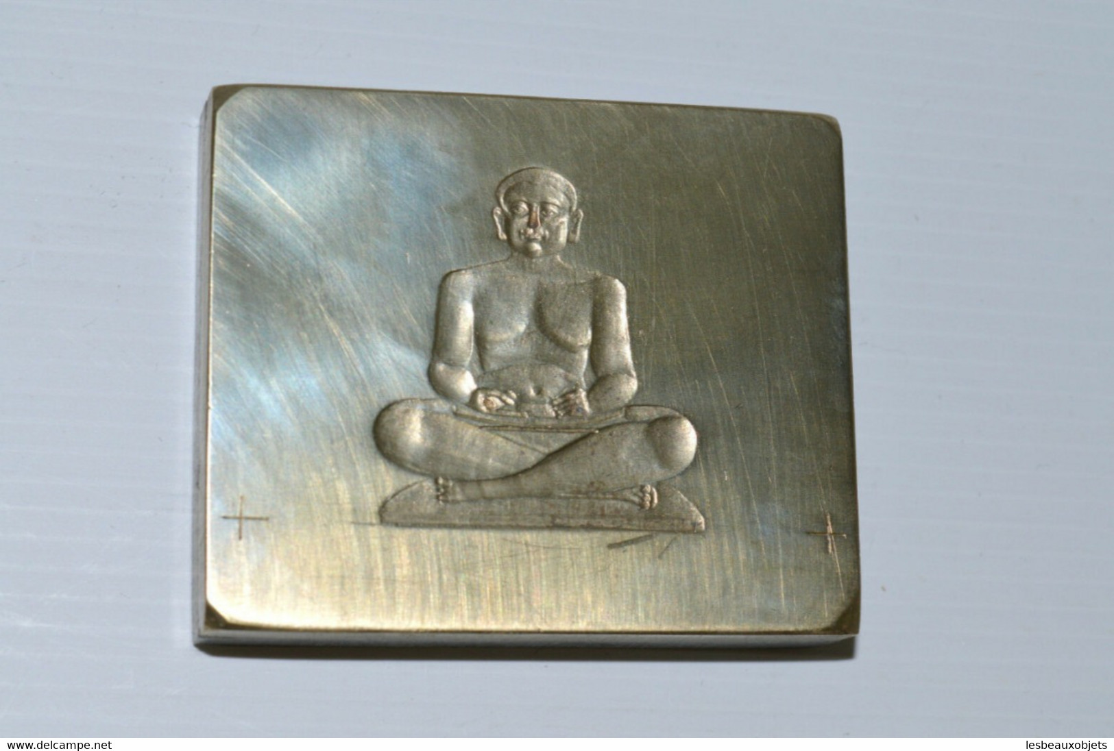 BRONZE MATRICE LAITON IMPRIMERIE EAU FORTE BOUDDHA XIXe Vitrine Réf 190-32-78 - Stempel & Siegel