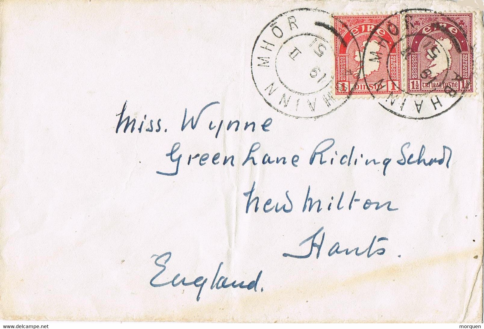 41375. Carta ABHAINN MHOR (Rio Avonmore) Rio Grande, Irlanda 1951 To England - Briefe U. Dokumente