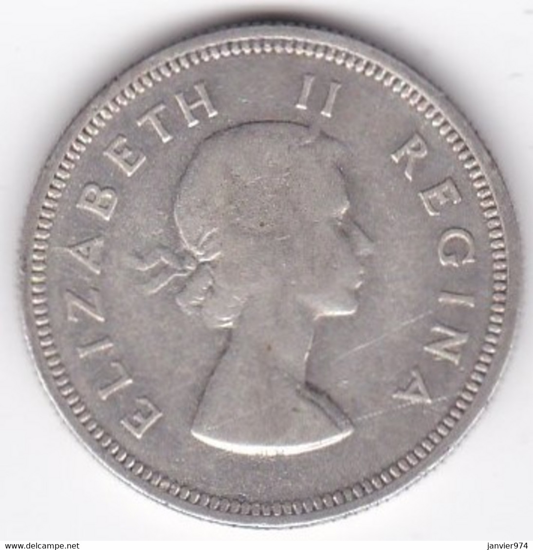 Afrique Du Sud,  2 Shillings 1956 Elizabeth II, En Argent , KM# 50 - Zuid-Afrika