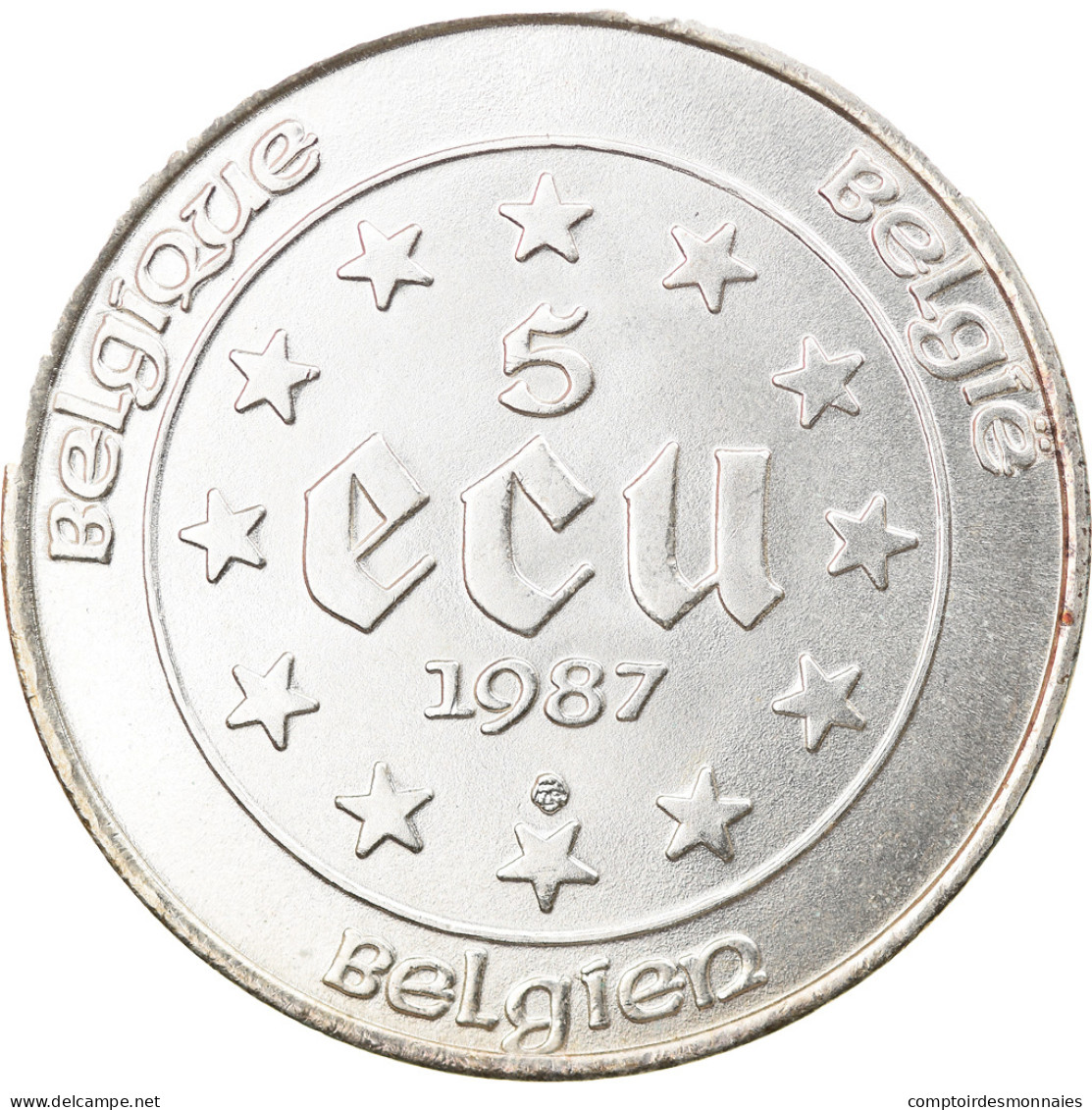 Monnaie, Belgique, 5 Ecu, 1987, SPL, Argent, KM:166 - Ecus