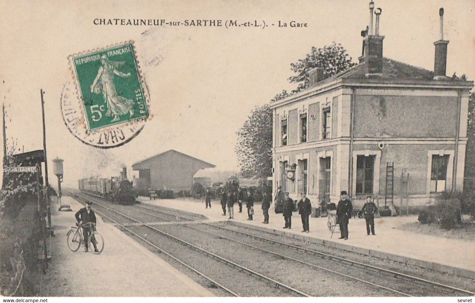 CHATEAUNEUF-sur-SARTHE. - La Gare. Cliché RARE - Chateauneuf Sur Sarthe