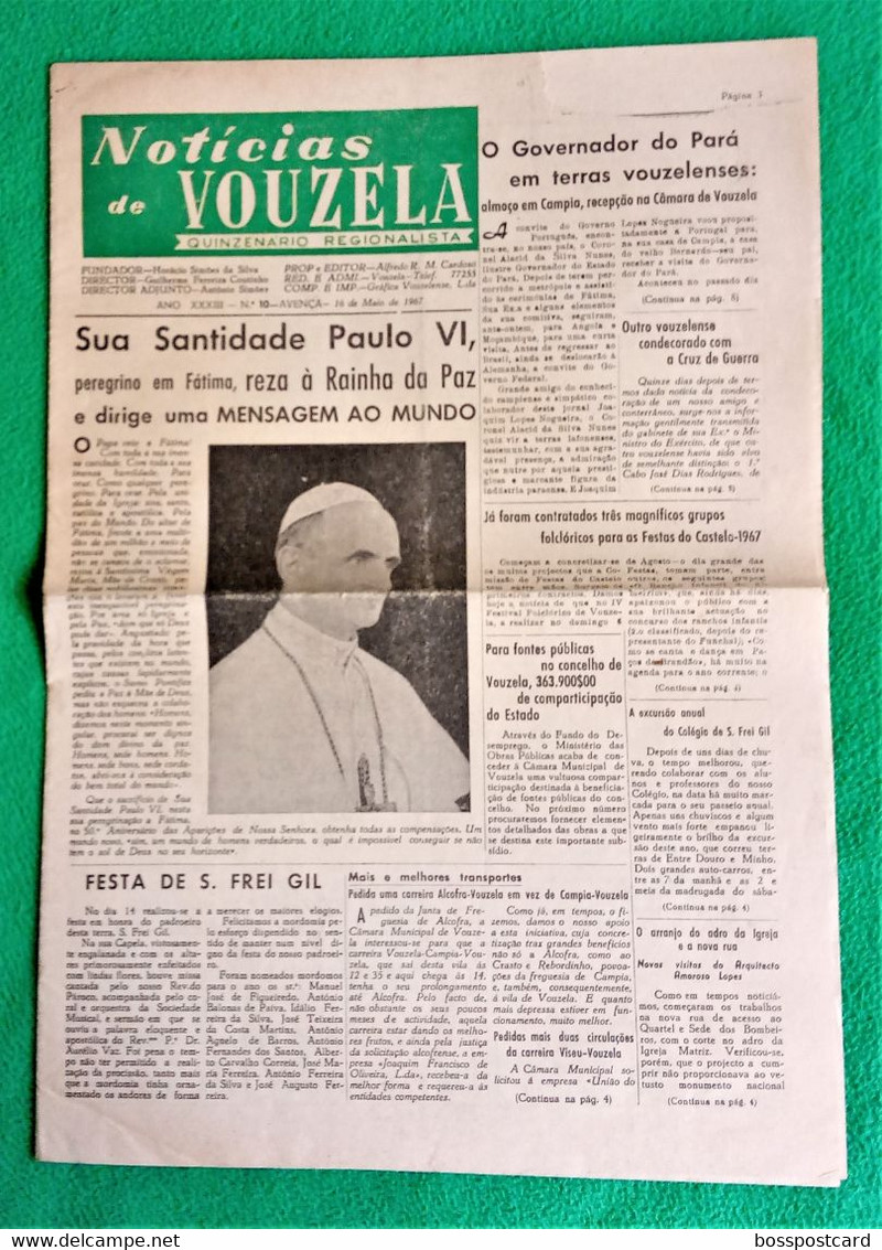 Vouzela - Jornal Notícias De Vouzela Nº 10, 16 De Maio De 1967 - Imprensa. Viseu. Portugal. - Informaciones Generales