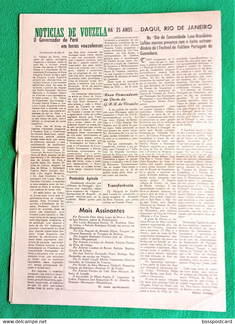 Vouzela - Jornal Notícias De Vouzela Nº 10, 16 De Maio De 1967 - Imprensa. Viseu. Portugal. - General Issues