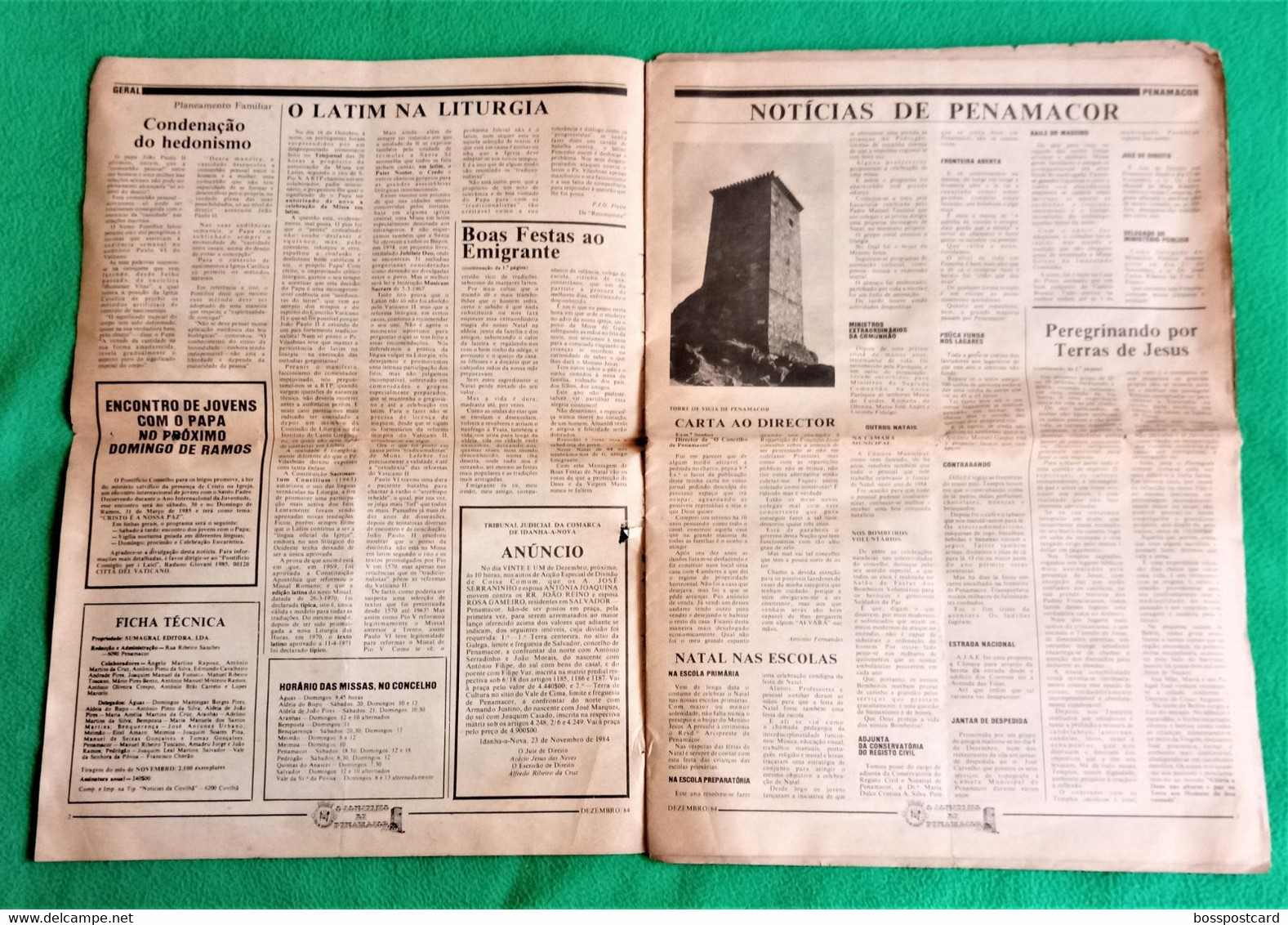 Penamacor - Jornal O Concelho De Penamacor Nº 45, 31 De Dezembro De 1984 - Imprensa. Castelo Branco. Portugal. - Informations Générales