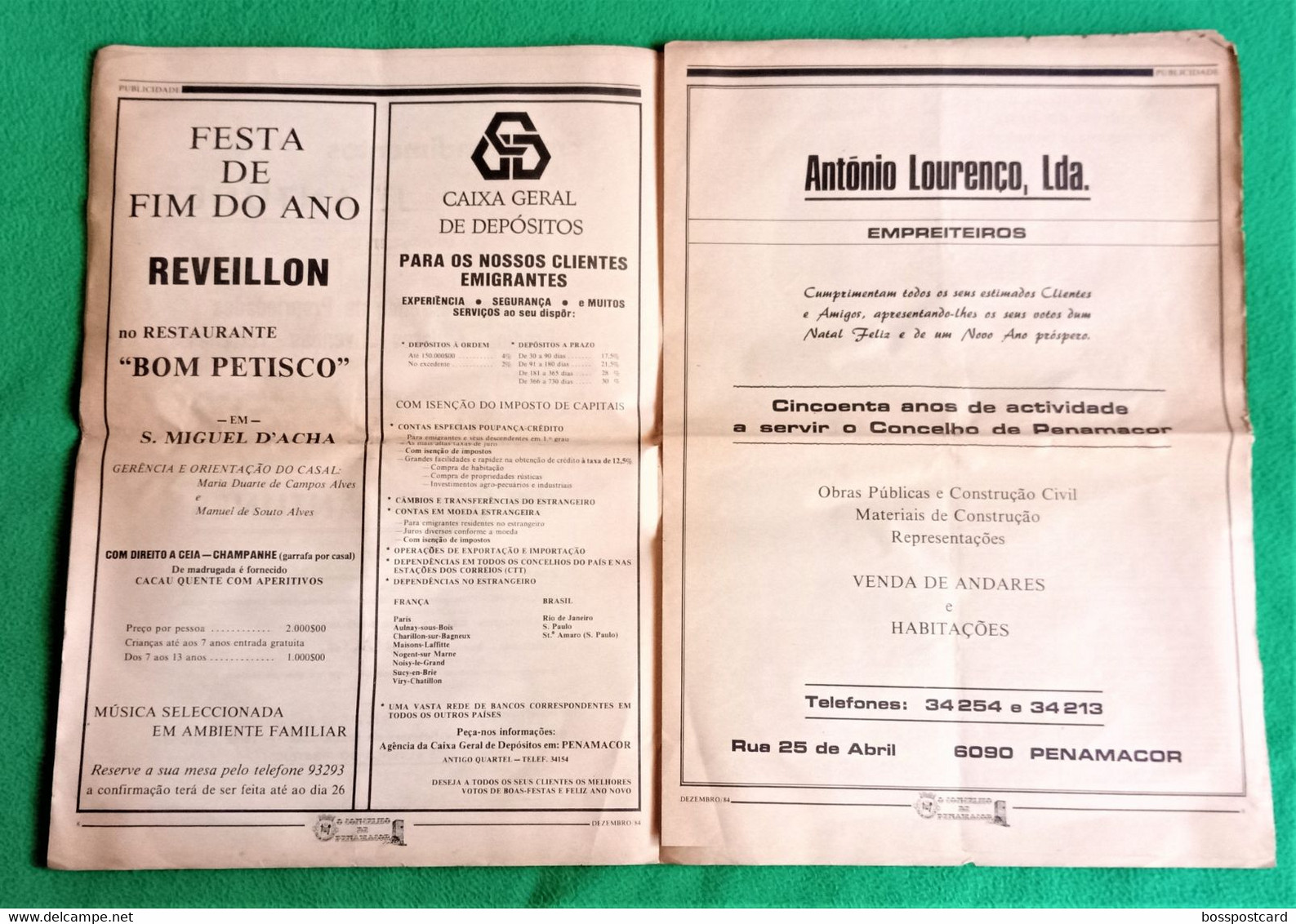 Penamacor - Jornal O Concelho De Penamacor Nº 45, 31 De Dezembro De 1984 - Imprensa. Castelo Branco. Portugal. - Allgemeine Literatur