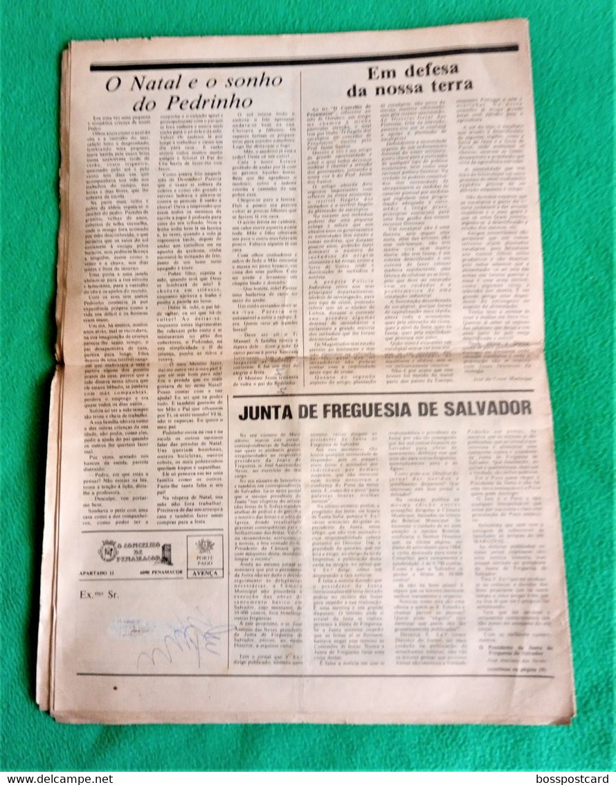 Penamacor - Jornal O Concelho de Penamacor Nº 45, 31 de Dezembro de 1984 - Imprensa. Castelo Branco. Portugal.