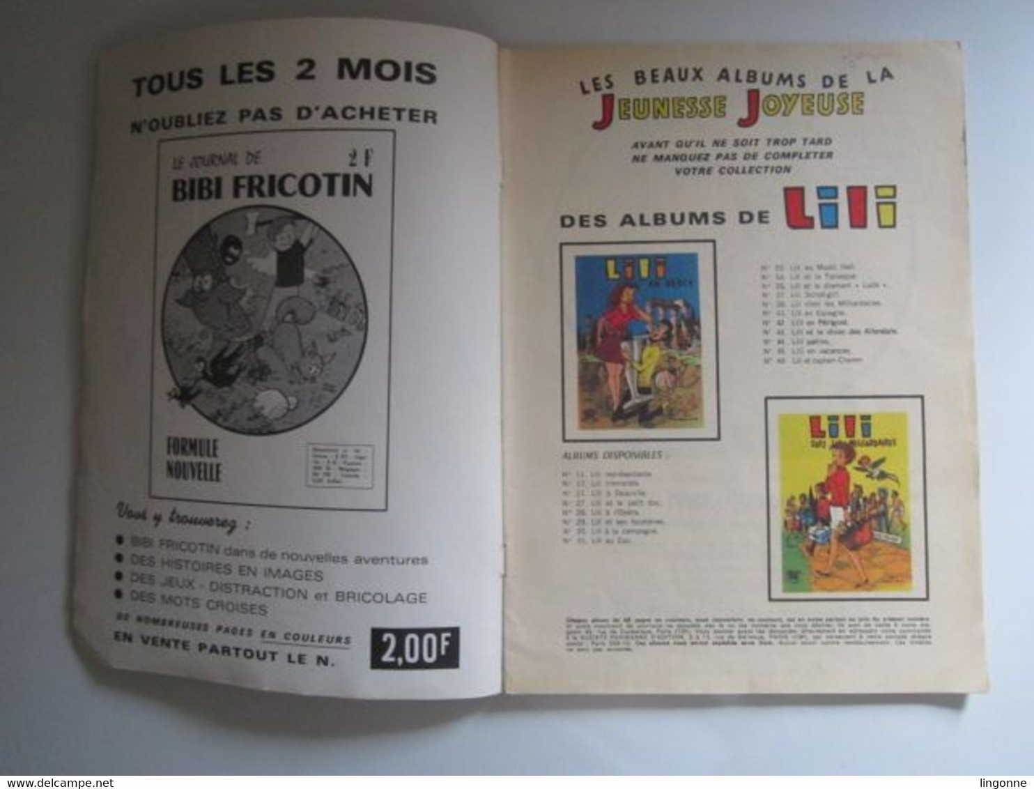 BD SOUPLE Magazine Ancien Lili à SAINT GERMAIN DES PRES 1974 Albums Jeunesse Joyeuse Numéro 23 (en L'état) - Lili L'Espiègle