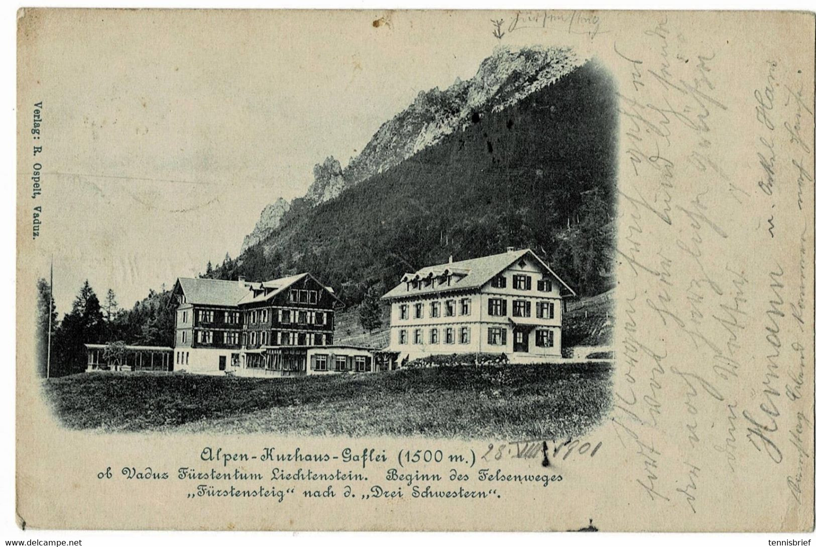 1901, 5 H. " VADUZ " Selt. Ans.-Karte,  A 5343 - ...-1912 Vorphilatelie