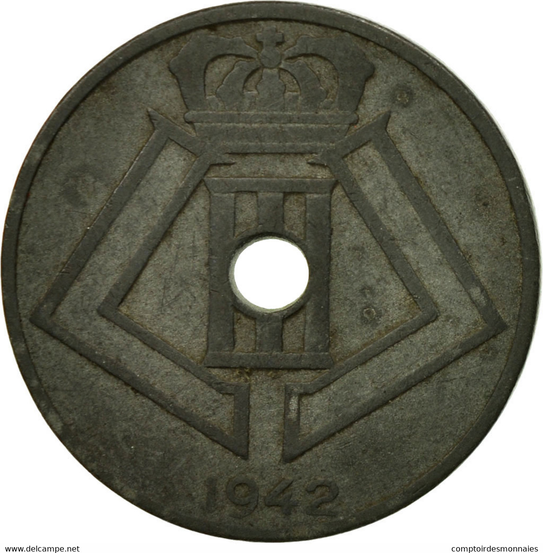 Monnaie, Belgique, 25 Centimes, 1942, TTB, Zinc, KM:131 - 25 Cent