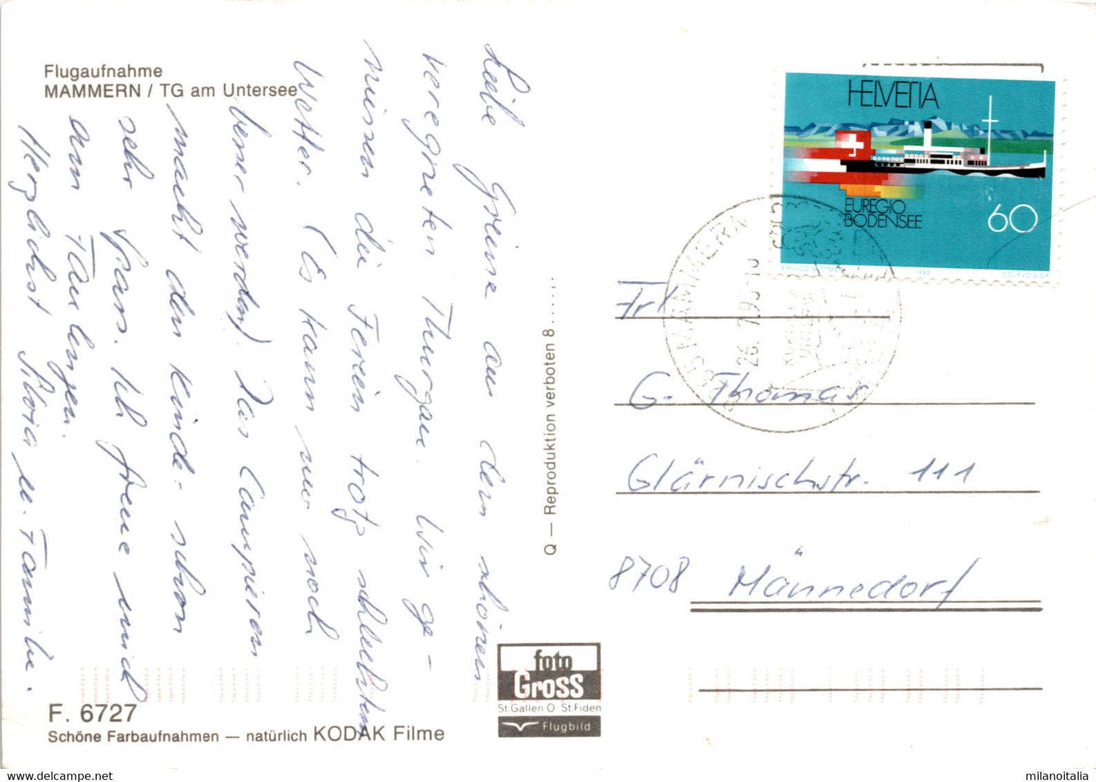 Flugaufnahme Mammern / TG Am Untersee (6727) * 26. 7. 1993 - Mammern