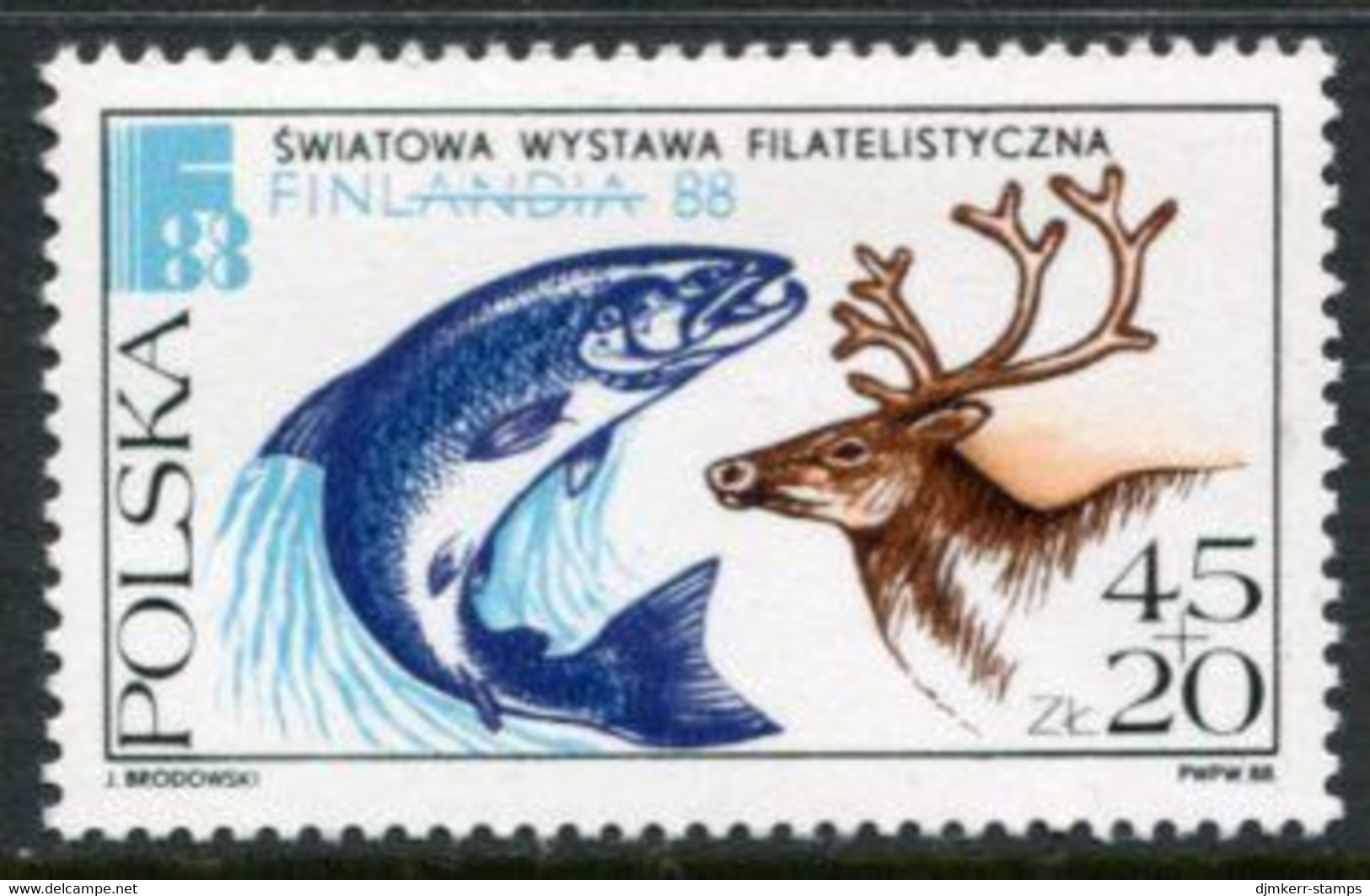 POLAND 1988 FINLANDIA Philatelic Exhibition MNH / **.  Michel 3148 - Ungebraucht