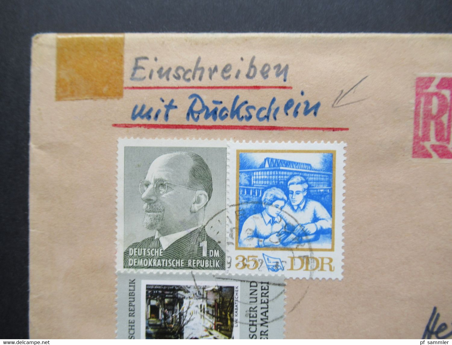DDR 1977 Einschreiben Mit Rückschein R-Zettel 8608 Wehtrsdorf Nach Berlin - Briefe U. Dokumente