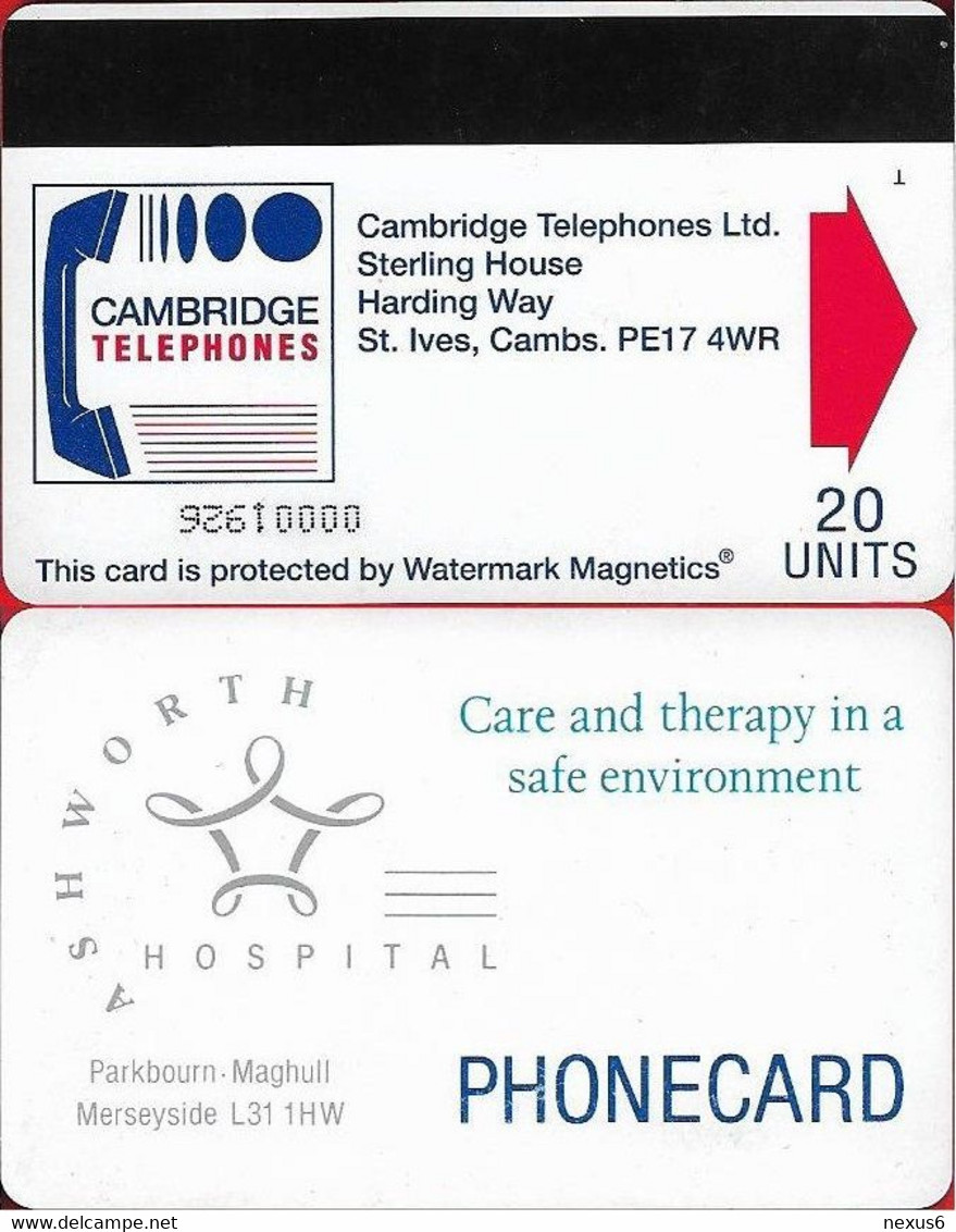 UK - Cambridge Telephones (Hospitals) - Autelca - Ashworth Hospital, Cn. Upside Down, No Tel & Fax, 20U, Used - [ 8] Firmeneigene Ausgaben